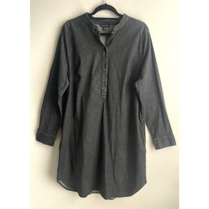 Universal Standard Size S Hannah Denim Shirt Dress Black Long Sleeve 14